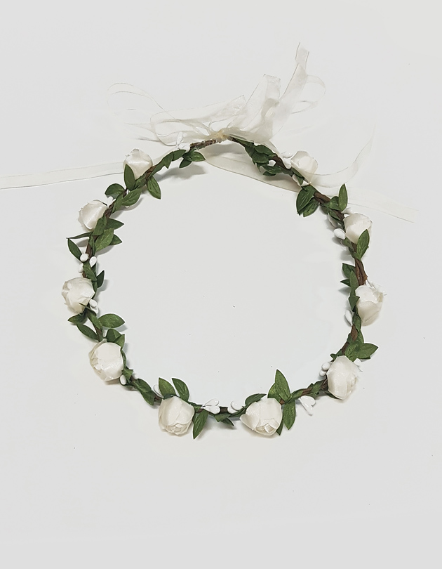 Rosa Floral Crown in Cream